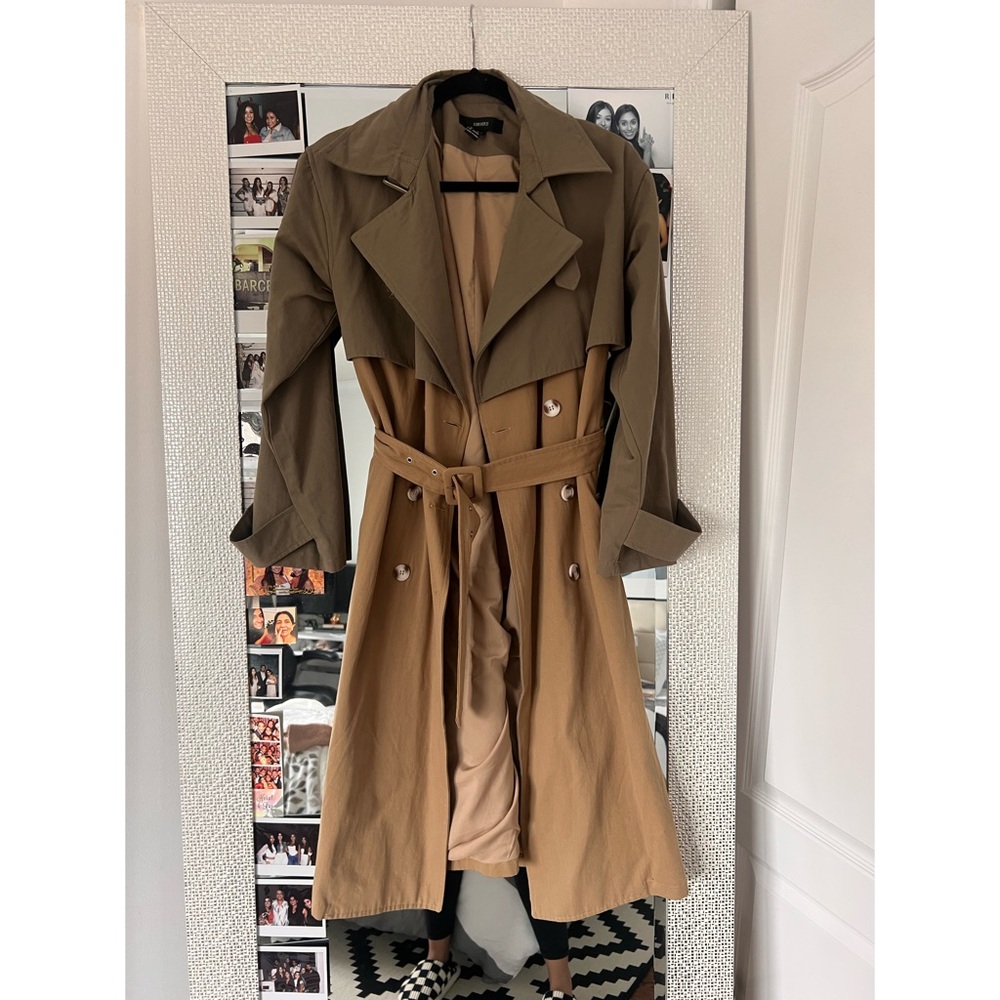 Tan and Olive Trench Coat Size Small